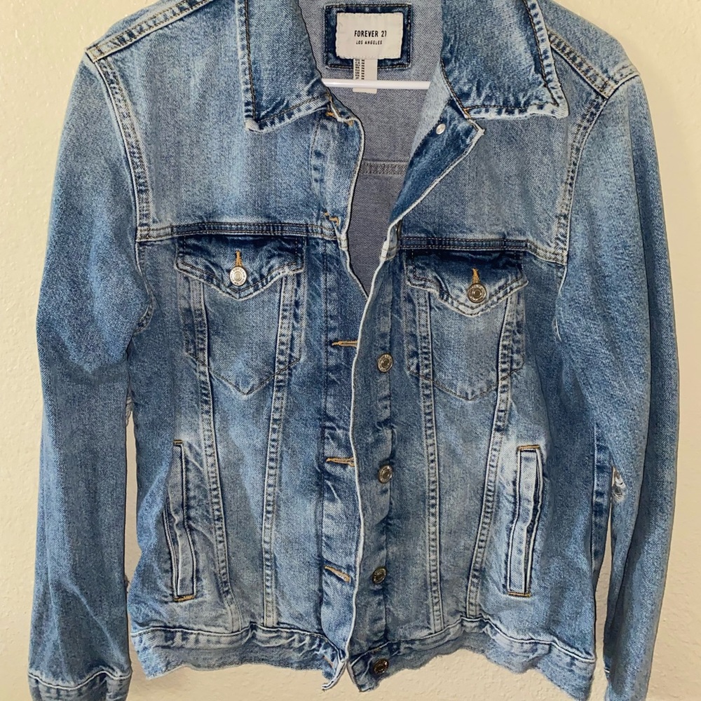 Distressed Forever 21 Jean Jacket